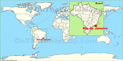 Карта света у Рио де Жанеиро, Бразил